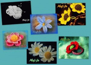 заколки-резинки с цветами